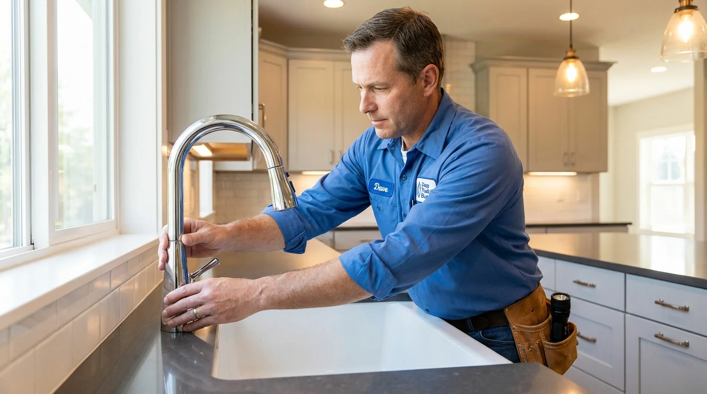 Kitchen faucet installation by Johns Plumbing LLC in Fort Ashby